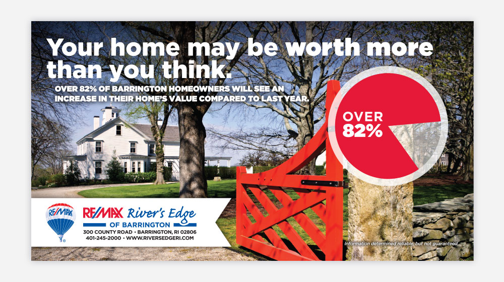 RE/MAX River's Edge Jumbo Postcard about listing in the Spring of 2014.